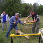 Jonas och Lasse var snabbast i såg-stafetten